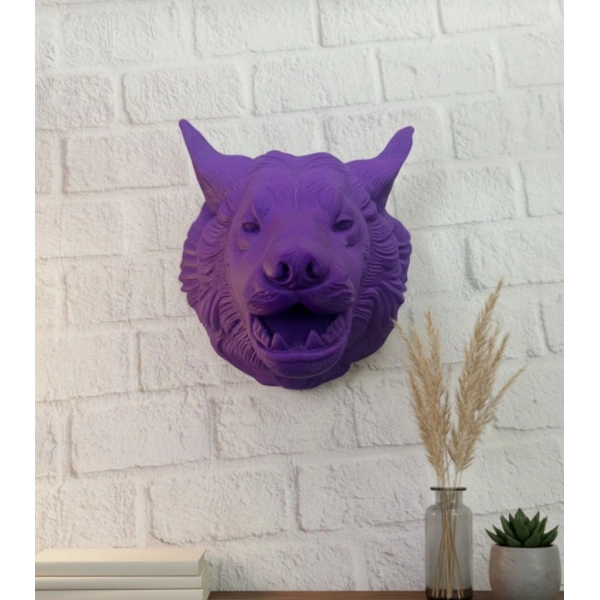 Mor Kurt Figürü Duvar Aksesuarı