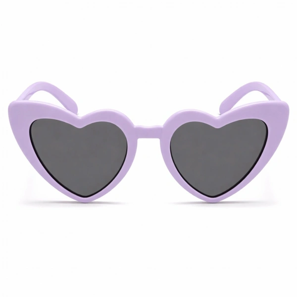 Mor Lila Retro Kalp Gözlük – 80’ler 90’lar Stil Parti Gözlüğü