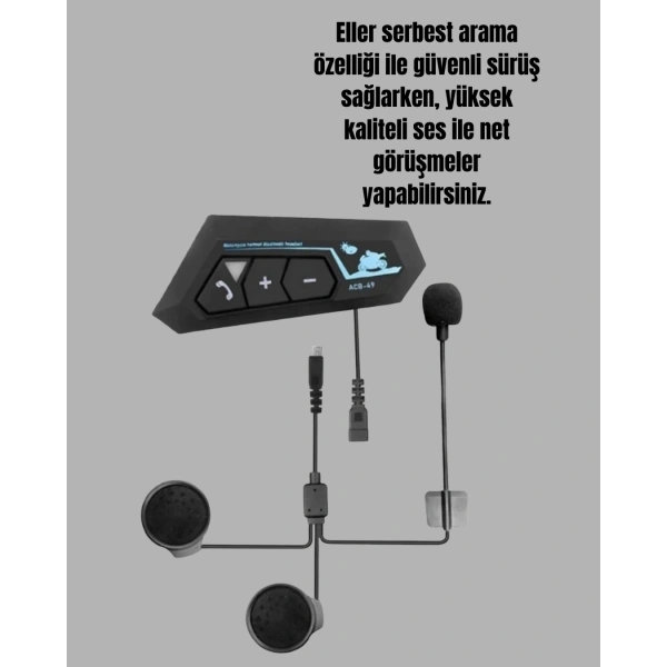 Motosiklet Sürüşleri İçin BT22 Kask Bluetooth Kulaklık Mikrofonlu