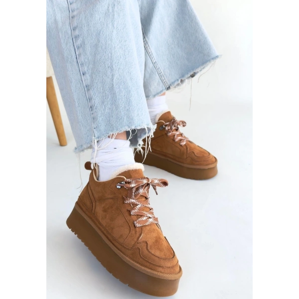 Muden Taba Süet Bağcıklı Bot