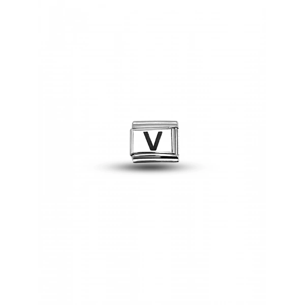 Nomination Bileklik Uyumlu V Harfi Charm – Paslanmaz Çelik Harf Modül – Kişiye Özel Bileklik Aksesuarı