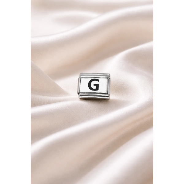 Nomination Uyumlu G Harf Charm , Çelik Bileklik Aksesuarı , Kişiye Özel Harf Modülü , Şık & Minimal Tasarım