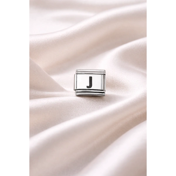 Nomination Uyumlu J Harf Charm | Çelik Bileklik Aksesuarı | Kişiye Özel Harf Modülü | Minimal & Şık Tasarım