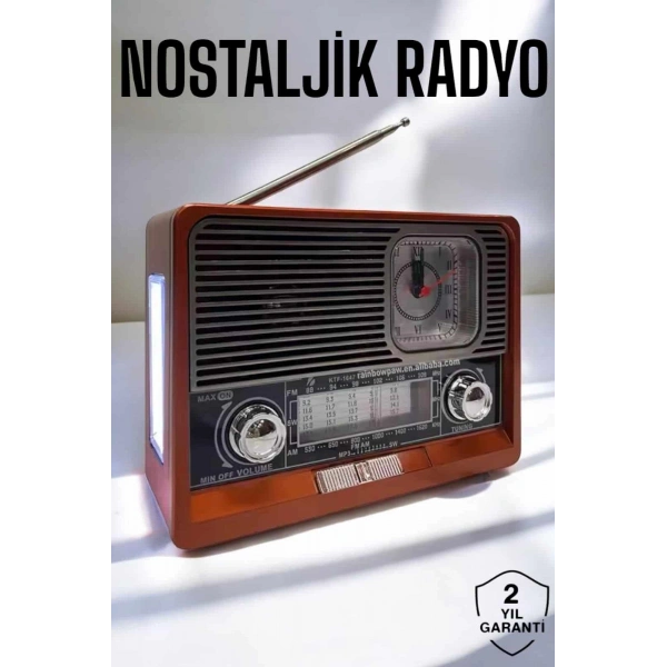 Nostaljik Radyo USB,AUX Ve SD Kart Girişli Bluetooth Bağlantılı