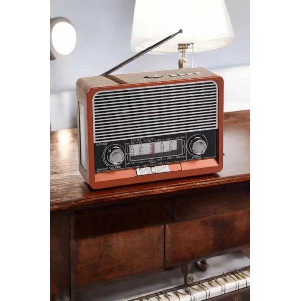 Nostaljik Radyo USB,AUX Ve SD Kart Girişli Bluetooth Bağlantılı