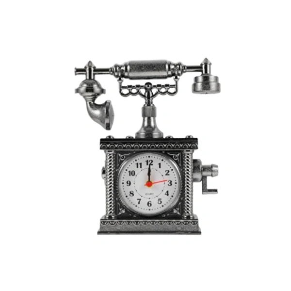 Nostaljik Telefon Tasarımlı Masa Saati Yüksek Sesli Alarm