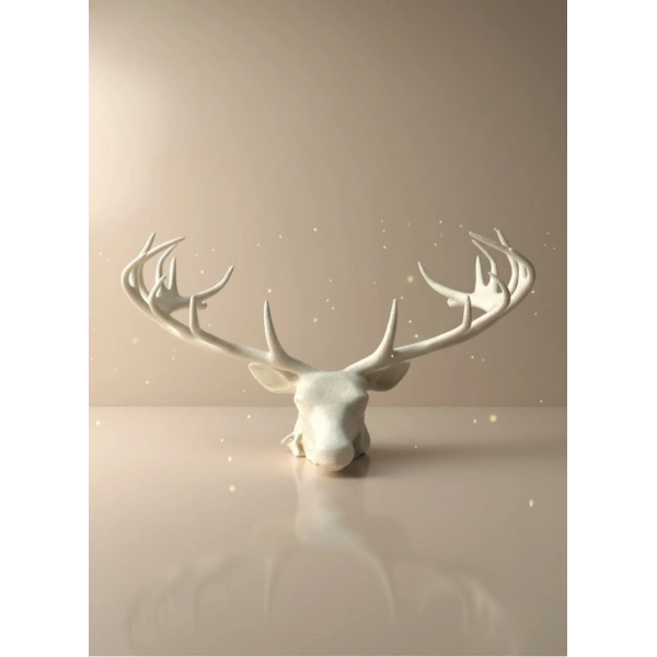 odern Geyik Başı Biblo 25 cm Zarif Masa Üstü Dekor