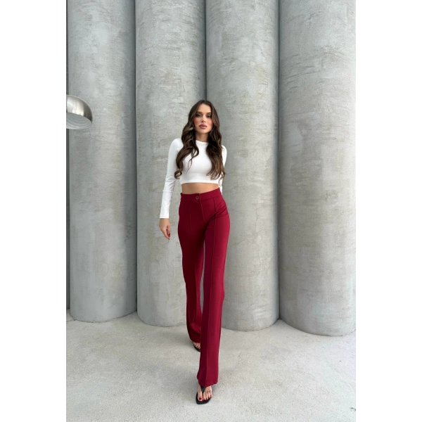 Önü cumalı ithal krep pantolon