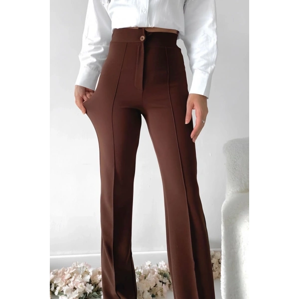 Önü cumalı ithal krep pantolon