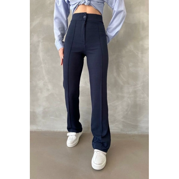 Önü cumalı ithal krep pantolon