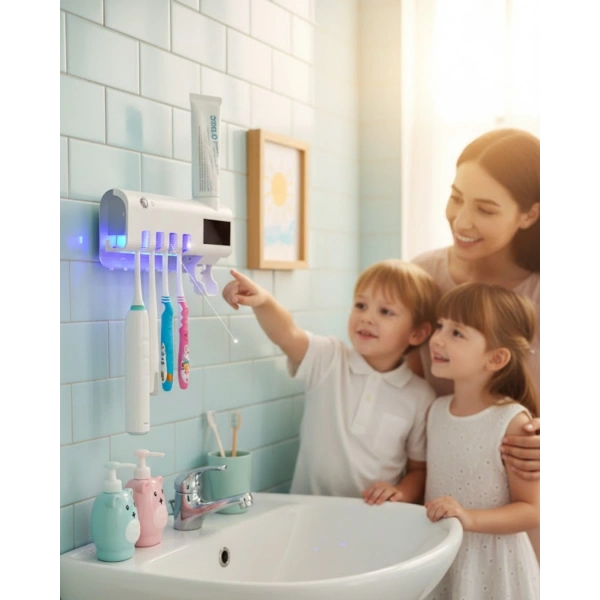 Otomatik Diş Macunu Sıkmalı UV Diş Fırçası Tutucu