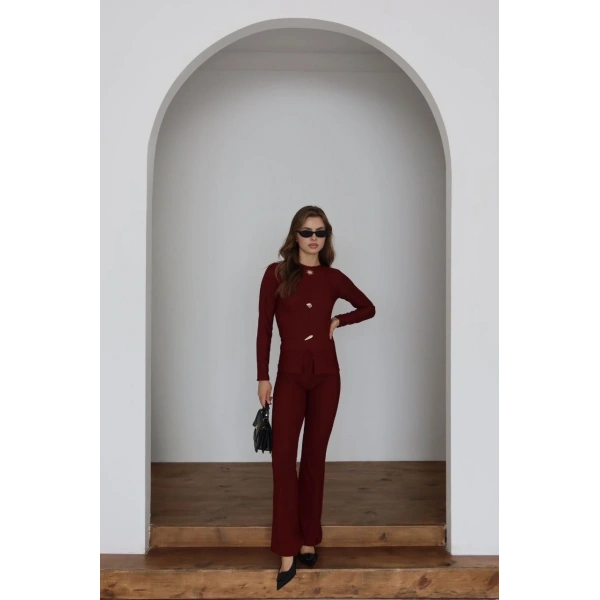 Ottoman alt üst takım bordo pt510442