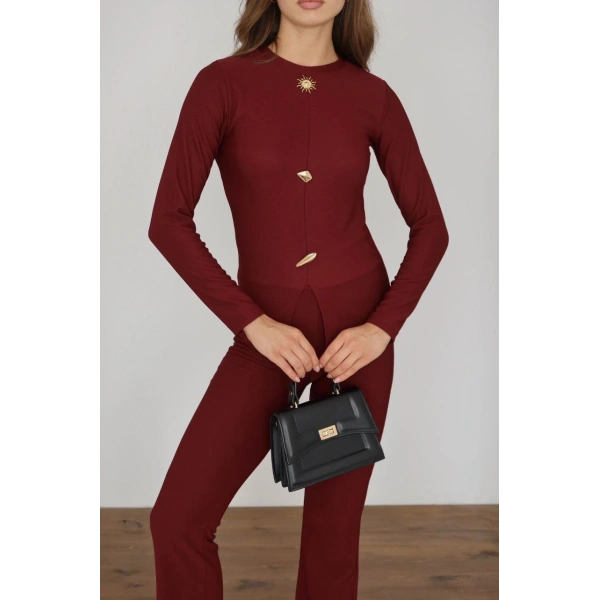 Ottoman alt üst takım bordo pt510442