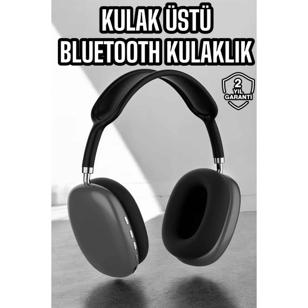P9 Plus Kulaklık Siyah Bluetooth Bağlantılı Kulak Üstü Kablosuz ANC Özelliği