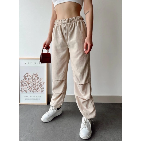 Paraşüt pantolon bej