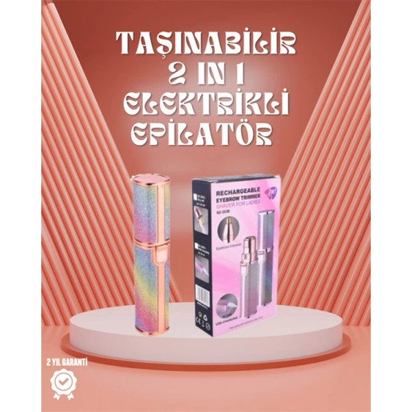 Paslanmaz Çelik Bıçaklı USB Epilatör – Kaş, Üst Dudak ve Çene Tüy Temizleyici