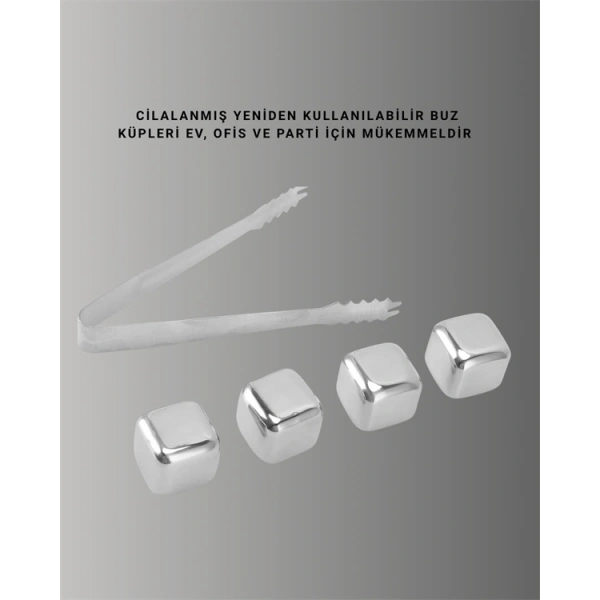 Paslanmaz Metal Buz Küpleri-Çok Amaçlı Kullanıma Uygun