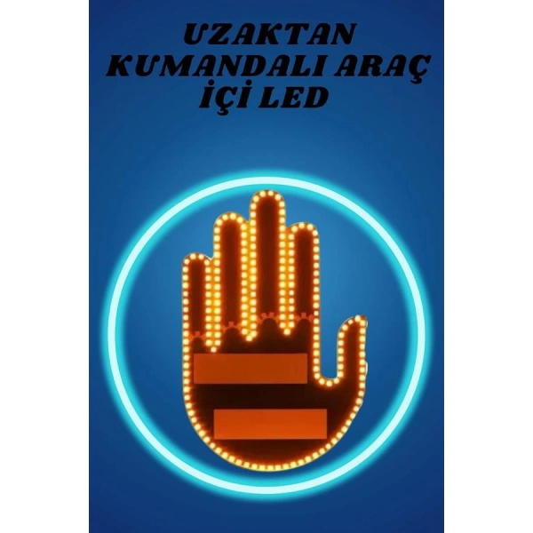 Pilli Led Işık Araç Camı İçin Uzaktan Kumandalı El Simgesi