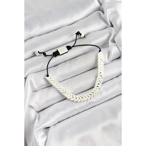 Pirinç Asansörlü Beyaz Juju Kadın Bileklik