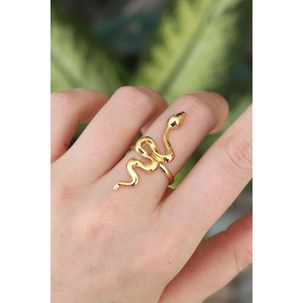 Pirinç Gold Renk Ayarlanabilir Yılan Yüzük