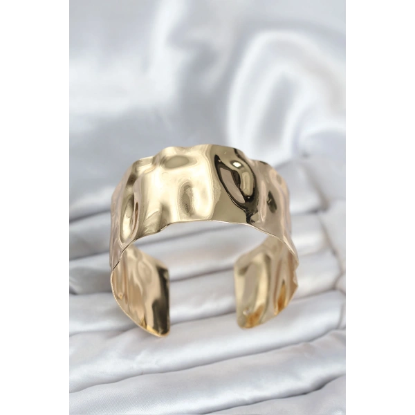 Pirinç Gold Renk Levha Model Kadın Bileklik