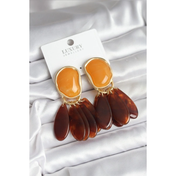 Pirinç Gold Renk Vintage Model Kadın Küpe