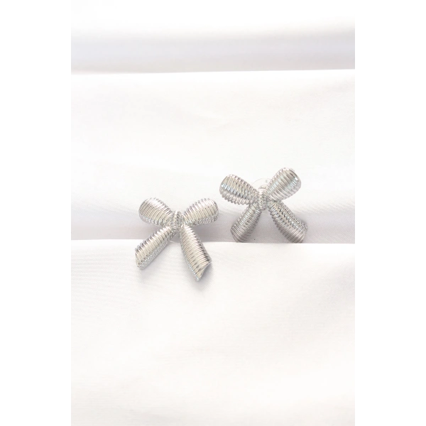 Pirinç Gümüş Renk Fiyonk Küpe