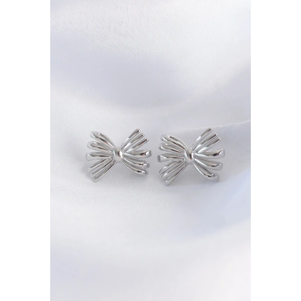 Pirinç Gümüş Renk Fiyonk Küpe