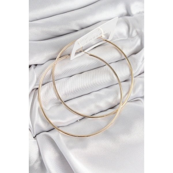 Pirinç Halka Model Gold Renk Kadın Küpe