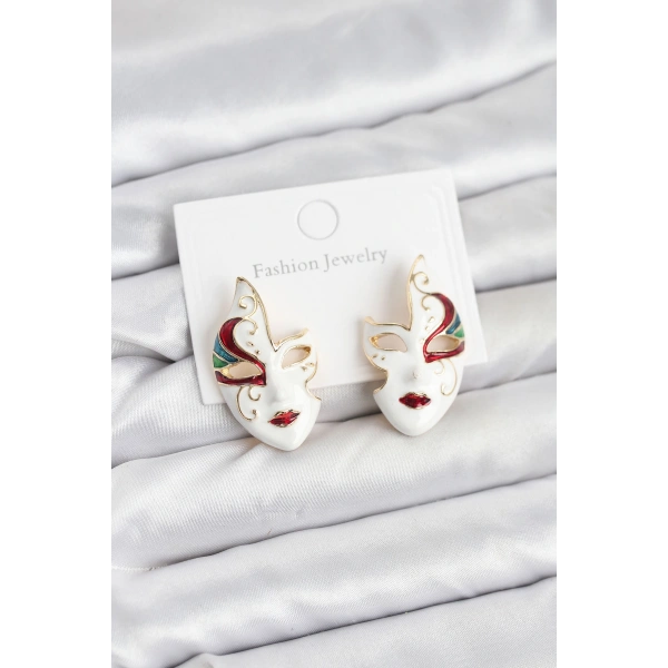Pirinç Maske Model Kadın Küpe
