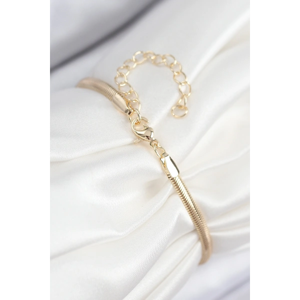 Pirinç Zirkon Taşlı Yonca Model Gold Renk Kadın Bileklik