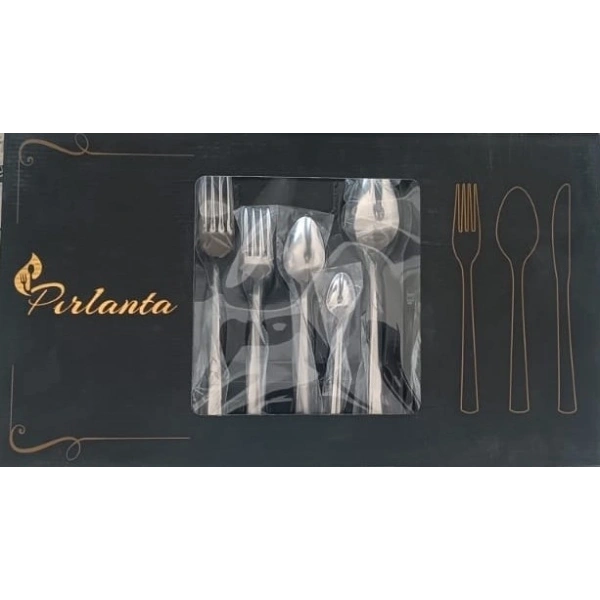 Pırlanta 30 Parça 6 Kişilik Çatal Kaşık Takımı 30 Parça Kutulu Hediyelik Çeyizlik Takım