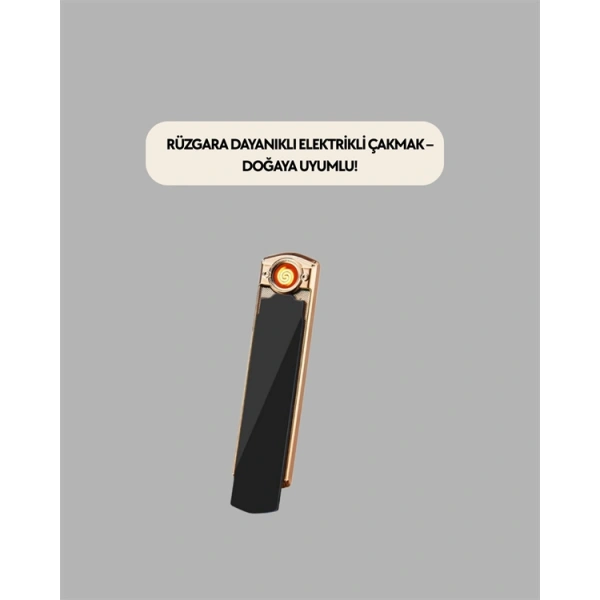 Plazma Ark Teknolojili Elektrikli Çakmak – Dokunmatik, LED Göstergeli, Şarj Edilebilir