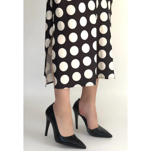 Pley Siyah Rugan Stiletto Ayakkabı