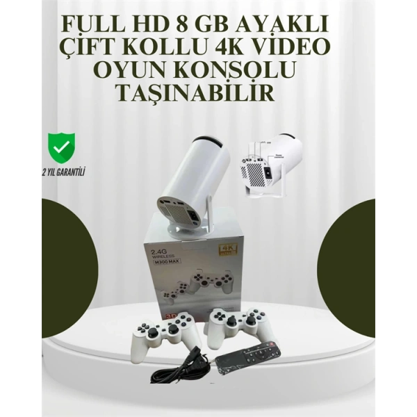 Portatif 4K Projeksiyon – 4.000 Uygulama, Kablosuz Yansıtma ve Bluetooth 5.0