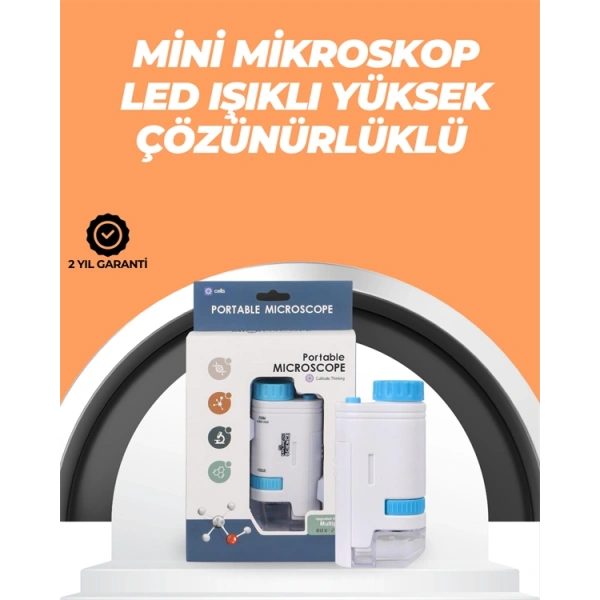Portatif El Mikroskop – LED Işıklı, Aynı Anda Net Odaklama