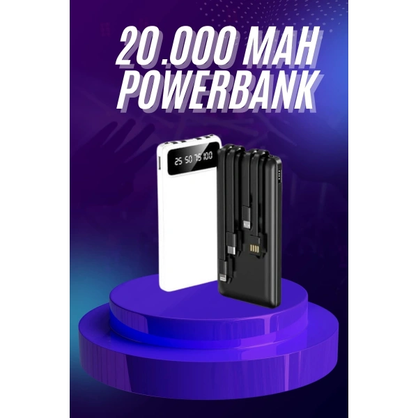 Powerbank 20.000 MAH Hızlı Şarj Özellikli Taşınabilir USB Girişli