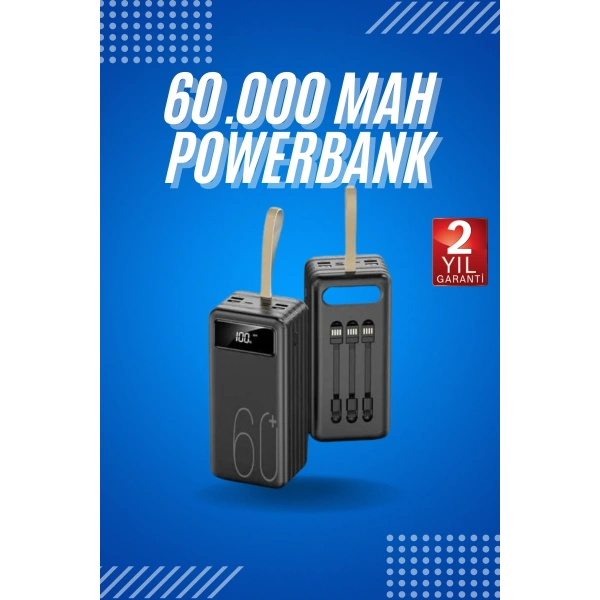 Powerbank Yüksek Kapasiteli 60.000 Mah Hızlı Şarj Şarj Özellikli Batarya