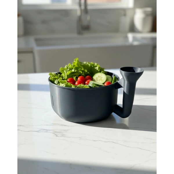 Pratik Sebze Yıkayıcı Süzgeçli Hazneli Ergonomik Saplı Mutfak Yardımcısı