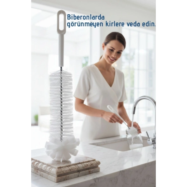 Premium Lüks Şişe ve Biberon Fırçası - Ultra Dayanıklı Profesyonel Temizlik & Kristal Parlaklık