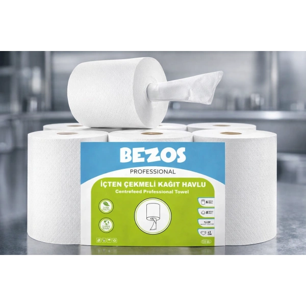 Professional İçten Çekmeli Kağıt Havlu 2 Koli | 12 Rulo | Endüstriyel Kullanım
