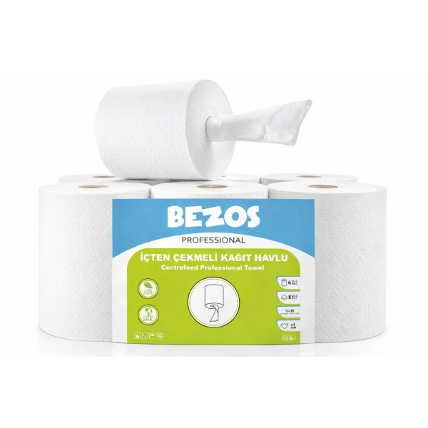 Professional İçten Çekmeli Kağıt Havlu 6’lı Koli | Endüstriyel & Yoğun Kullanım