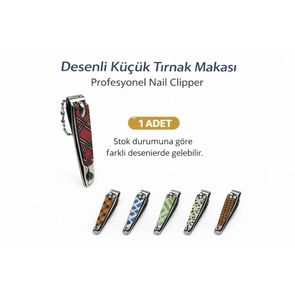 Profesyonel Küçük Tırnak Makası Desenli Nail Clipper 1 Adet