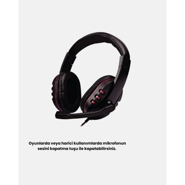 Profesyonel  Kulaklık – Mikrofonlu, Yumuşak Pedli, Stereo Ses Kalitesi, Tere Dayanıklı