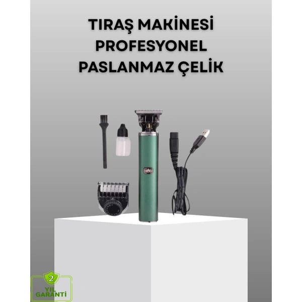 Profesyonel Şarjlı Tıraş Makinesi – 180 Dakika Kullanım, 2.5 Saat Hızlı Şarj, Evrensel USB Şarj Girişli
