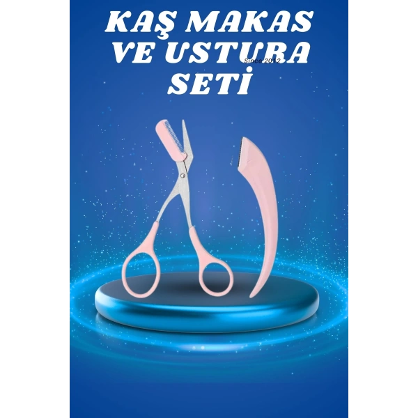 Profesyonel Taraklı Kaş Usturası ve Kaş Makası Bıyık Alma Kaş Usturası