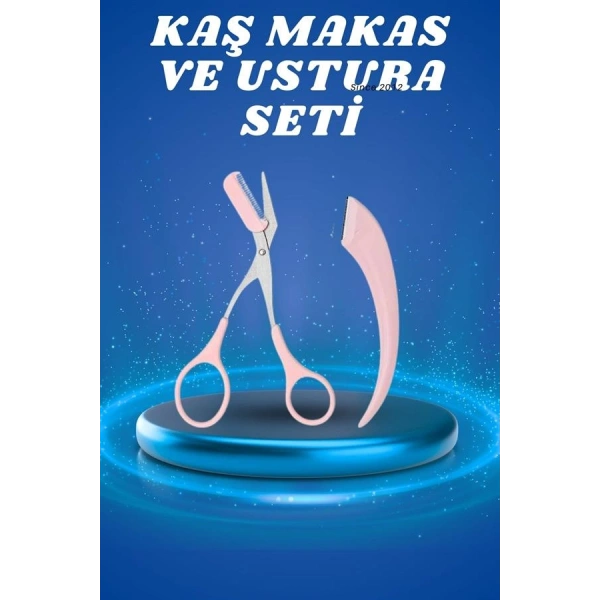 Profesyonel Taraklı Kaş Usturası ve Kaş Makası Bıyık Alma Kaş Usturası