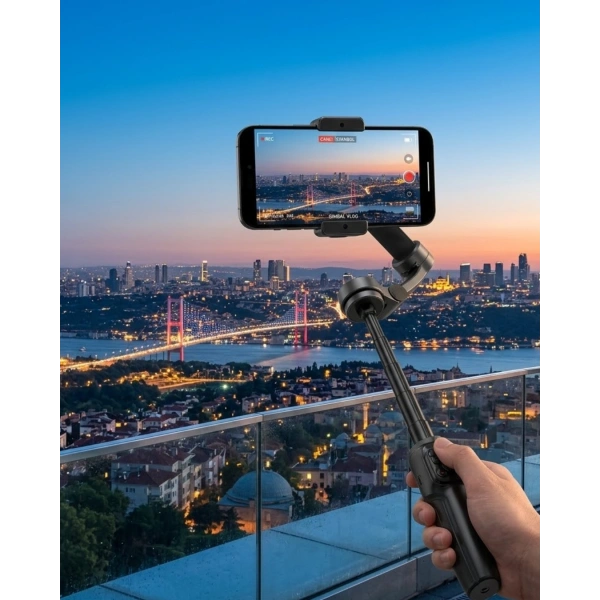 Profesyonel Telefon Gimbal Stabilizer 3 Axis Video Sabitleyici Vlog Tripod