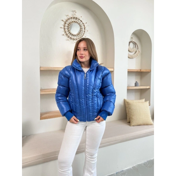 Puffer kısa mont mavi st25534