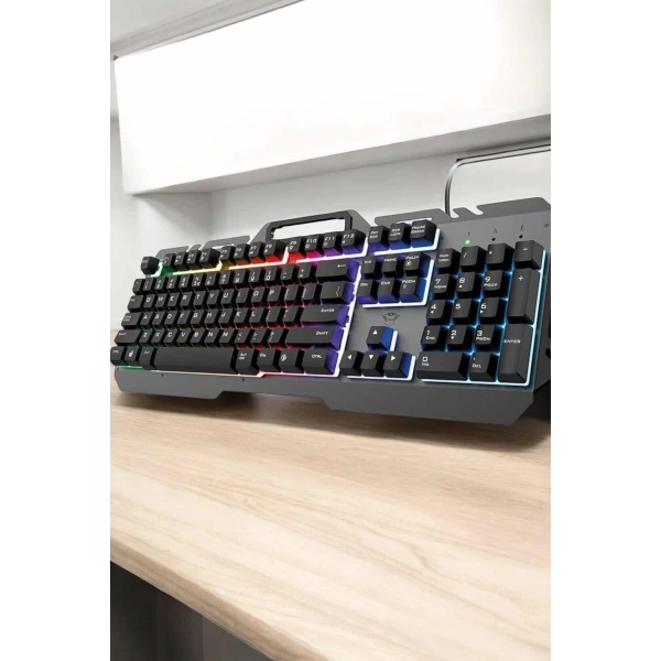 Q Klavye RGB Işıklı Klavye Ve Mouse Seti Kablolu Mouse Hediyeliş